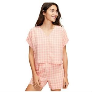 Lou & Grey pink gingham linen set